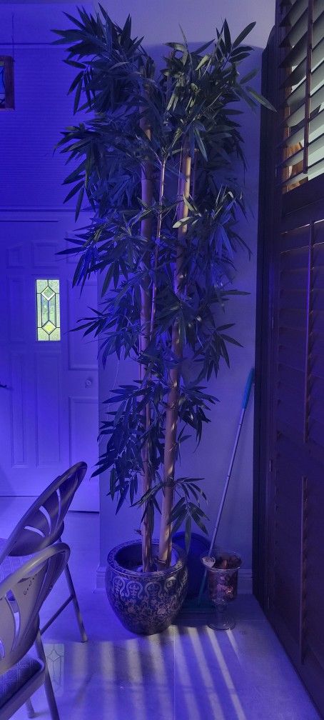 Eight and a half foot tall fake bamboo plant