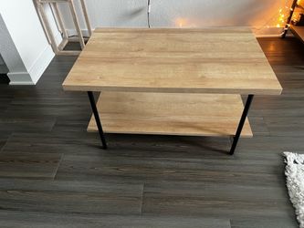 Small Wood and Metal Coffee Table