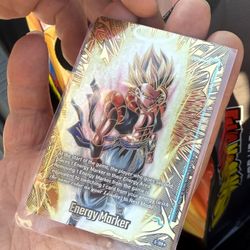 DBS Fusion World 2nd Anniversary GOLD Energy Marker Super Saiyan Gogeta E-129