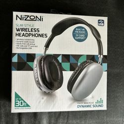 New Wireless Headphones W/ Built In FM radio