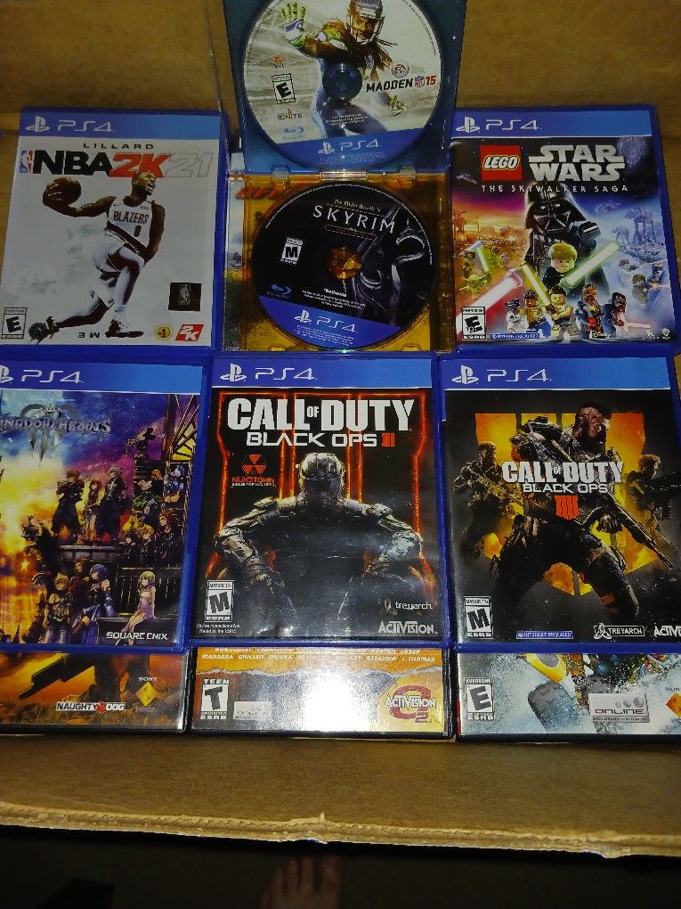 PlayStation 4 PS4 .. Seven Mint Condition Game Titles All With Boxes With The Exception Of Two All Discs Are In Mint Perfect Condition!