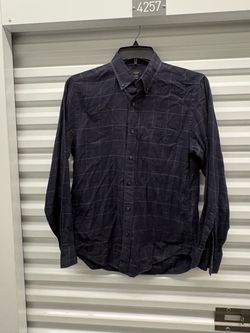 J.CREW Blue Check Button-Down Long Sleeve Button-Up Shirt Pockets Men's S