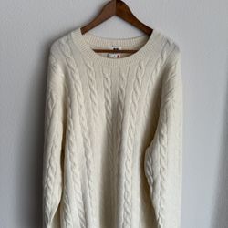 Uniqlo Yarn Cable Knit Crewneck Sweater size XL