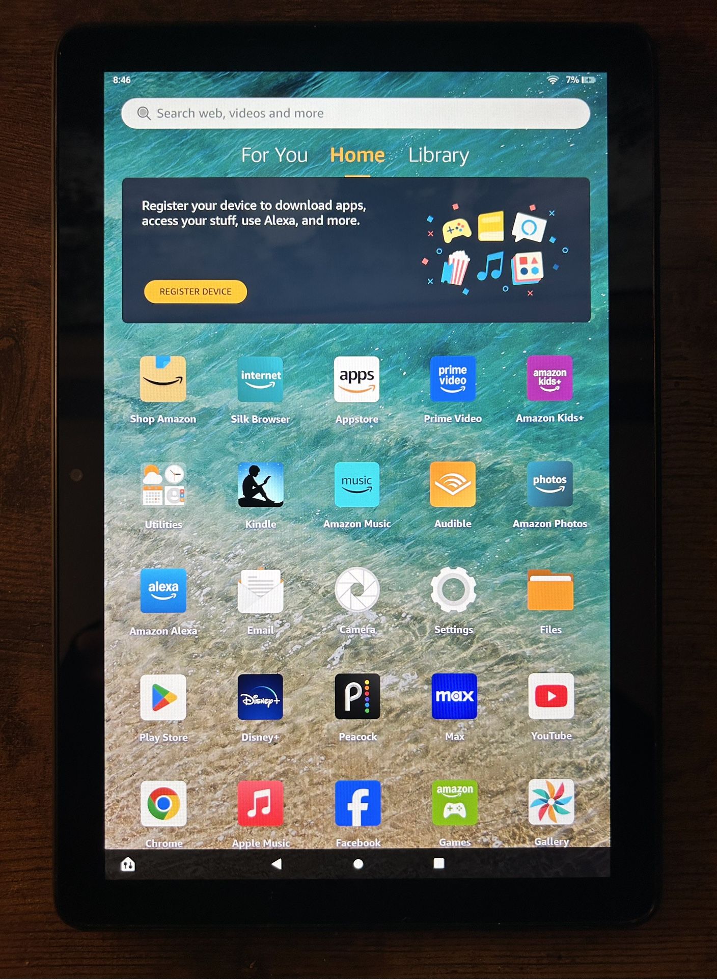 Amazon Fire HD 10 Tablet Running Android