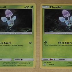 Lot of 2 - Morelull 3/18 Common Holo Pokemon Card Detective Pikachu