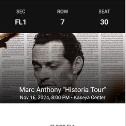 Marc Anthony (2) Floor Seats - VIP PKG