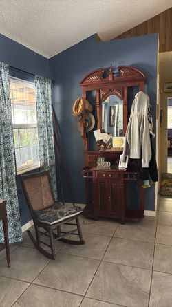 Wood coat hanger/umbrella holder