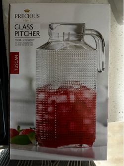 Precious Home Glass Pitcher & 12pc Glassware Set - Brand New