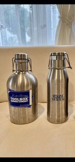 Set of 2: Insulated Stainless Steel Growlers Cups