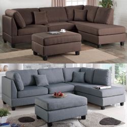 New Sectional Sofa Couch Ottoman 