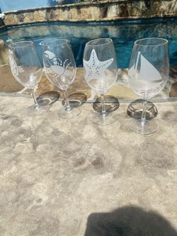Plastic Sea life Wine Glasses