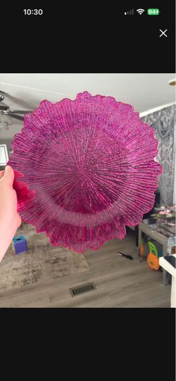 Pink Iridescent Decorative Charger Plate 4