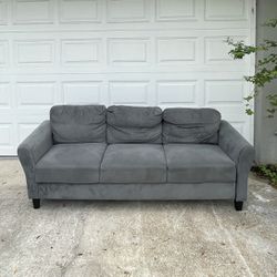 Beautiful Gray Velvet Sofa / Couch [FREE Delivery🚚]