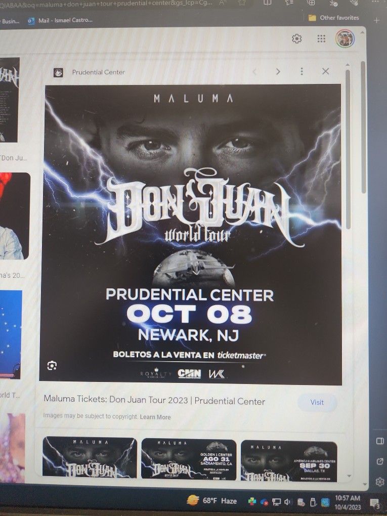 Maluma Don Juan Tour Oct 8 Prudential Center