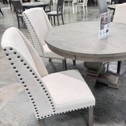 NEW! 54” ROUND FORMAL DINING TABLE WITH MATCHING CHAIRS 