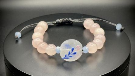 Rose quartz & floral glass