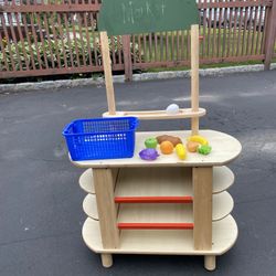 Wooden Market Stall Farmers Market Grocery Stand Kids Pretend Shopping 46” high by 27.5” wide