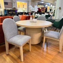 Light Oak Dining Table + 4 Chair Set 🔥 Same Day Delivery - Financing $10 Down