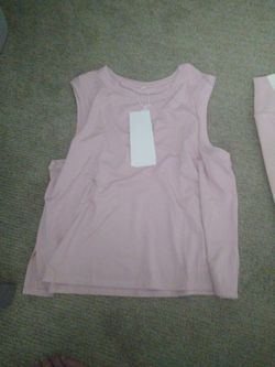 Pink Sleeveless Muscle Tank Top plus leggings