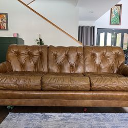Brown Leather Couch 