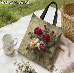 Floral Print Canvas Tote Bag - Gift or all purpose bag