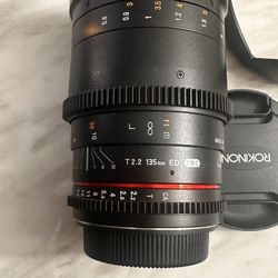 Rokinon 135mm T2.2 EF Mount lens