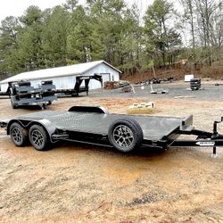 New 7x20 7k Premium Deluxe Car Hauler Trailers With Mag Wheels