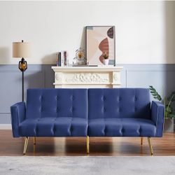 Brand new 76" Velvet Modern Convertible Love Seat, Futon Loveseat Sleeper Sofa Bed 