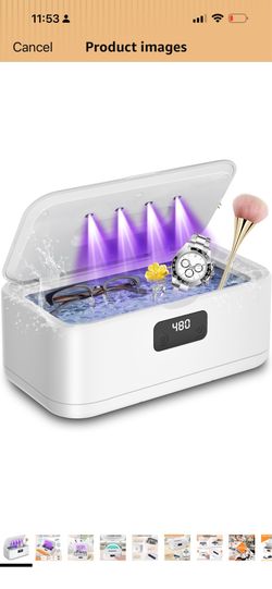 Ultrasonic Jewelry Cleaner Machine- 28oz/800ml 49KHz Professional Retainer Cleaner |5 Timers LED Display |304 Stainless Steel Tank for Jewelry, Dentur