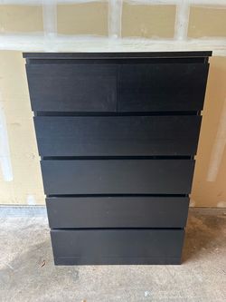 Black 6 Drawer Dresser Chest