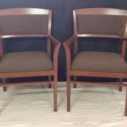 (2) Black Vine Print On Brown Fabric National Admire Office Chair