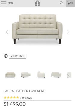 Laura Leather Loveseat