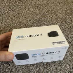 Brand new in factory sealed box, Blink Outdoor 4 (4th Gen) — Wire-free smart security camera, two-year battery life, two-way audio, HD live view, moti