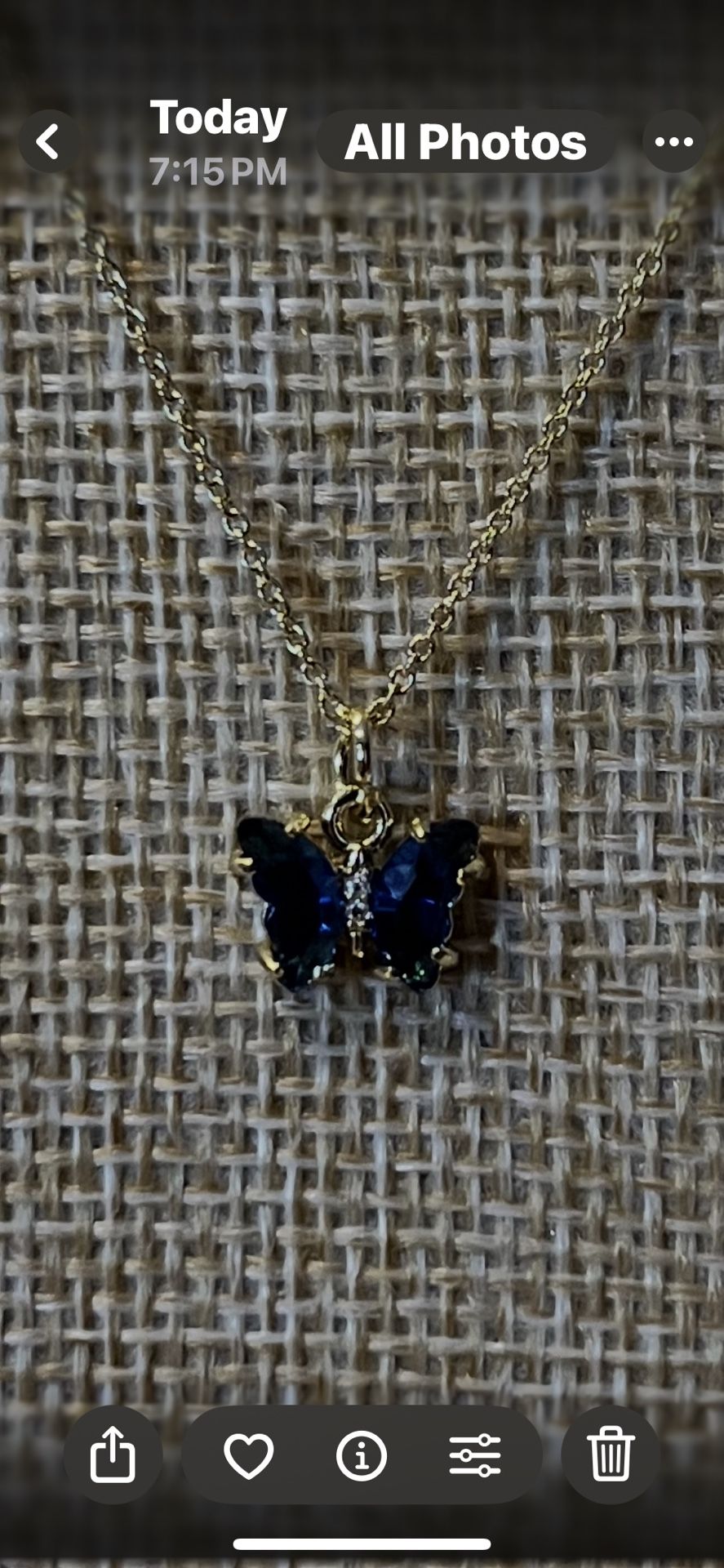 Blue Butterfly Necklace 