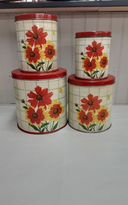 Vintage Floral Canister Set- Located in Shelton