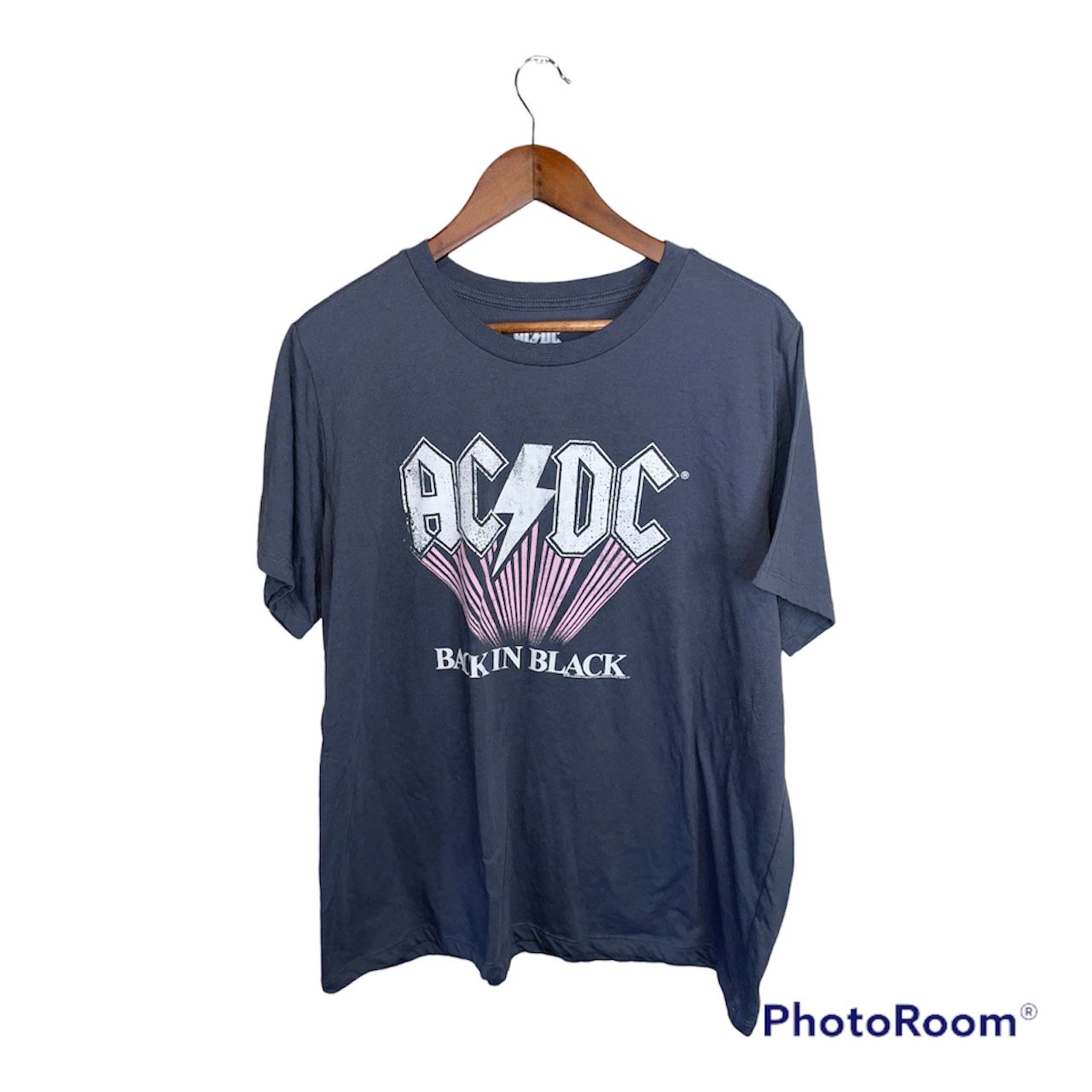 VINTAGE AC/DC BACK IN BLACK T SHIRT GREY XXL 2XL COTTON