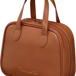 Makeup Bag for Work, Home Wireless Headphones(Brown)