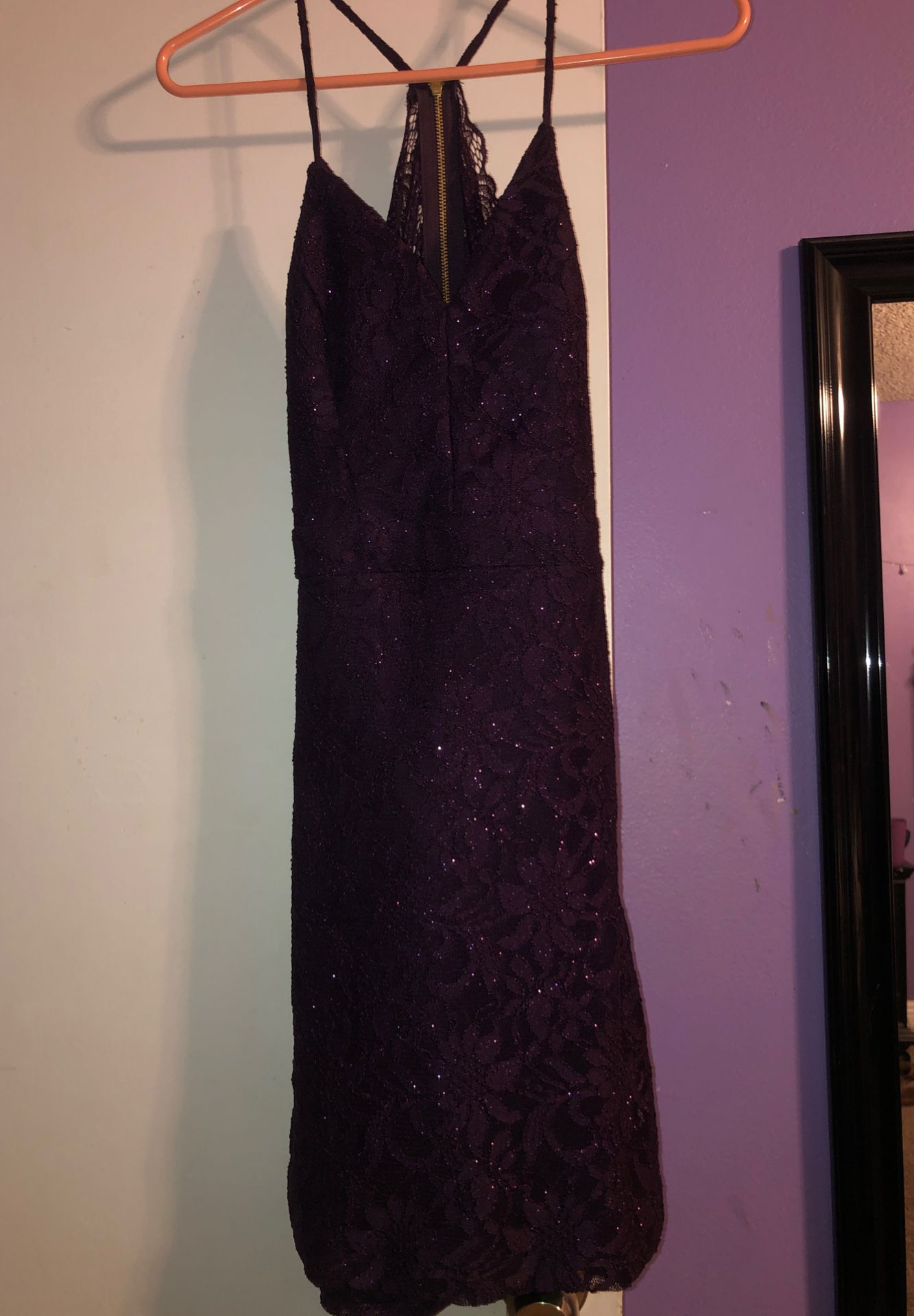 fancy, short purple dress