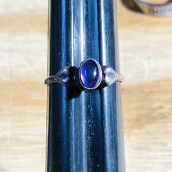 Blue Kyanite Cabochon Ring In An Art Nouveau Style Size 6