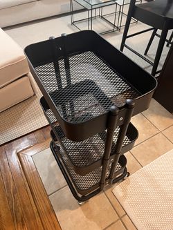 IKEA RÅSKOG 3-Tier Rolling Storage Cart – Black