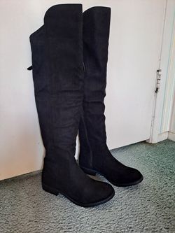 Style and Co. Womens Black Suede Boots Size 5 Wide Calf NWT
