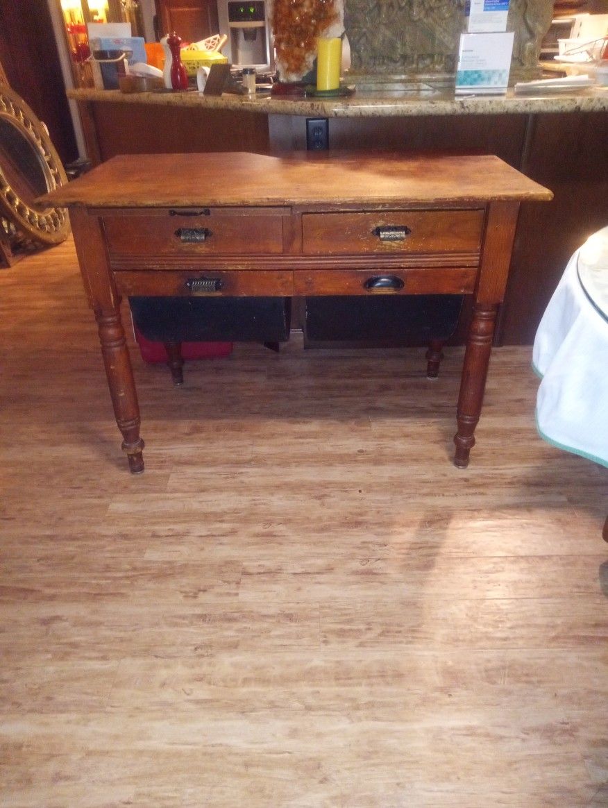 Antique Flour Bakers Side Table