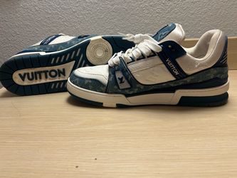 Louis Vuitton Trainer Sneakers Blue Denim Monogram