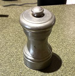Vintage Jostens Pewter Pepper Grinder Mill Made Italy Tableware Kitchen Decor