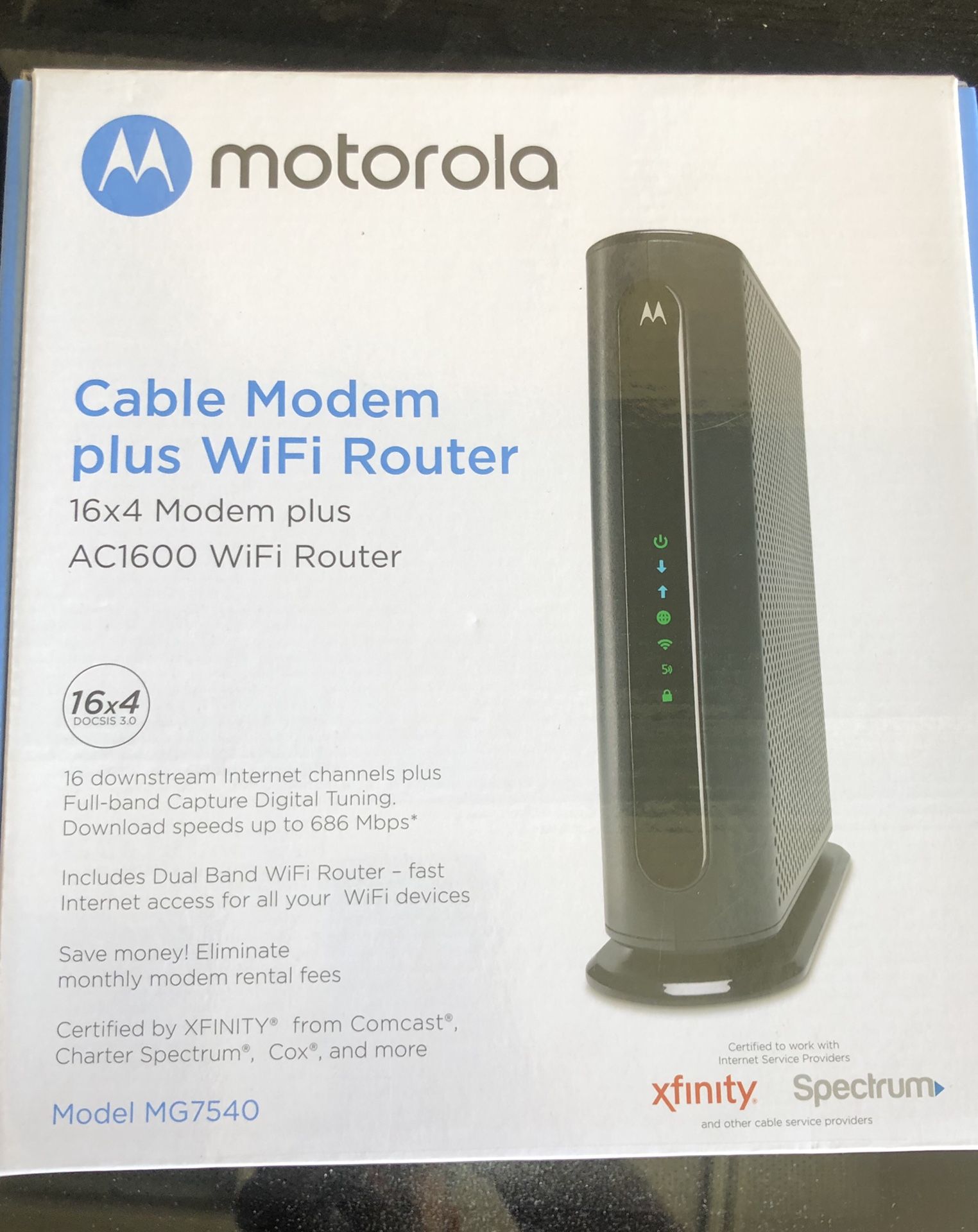 Motorola Cable Modem plus WiFi Router NEW