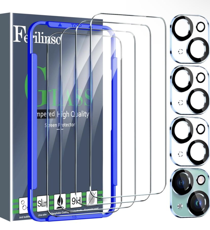 Ferilinso 4 Pack Screen Protector for iPhone 15 