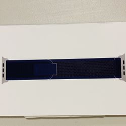 Genuine Apple 49mm Blue Trail Loop M/L with Natural Titanium Finish