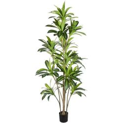 AnTing Artificial Tree 8.2FT, Fake Dracaena Silk Plants Tree 98.4IN Outdoor Indoor in Pot Large Dracaena Silk Plants for Living Room Patio Pool Garden