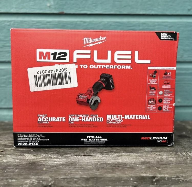 Milwaukee M12 FUEL 12V 3 in. Lithium-Ion Brushless Cordless Cut Off Saw Kit with One 4.0 Ah Battery Charger and Bag