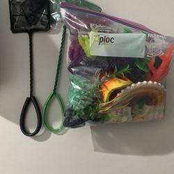 Fish Tank Items! Decor And Nets 